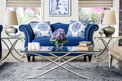 Our living room furniture is made with the understanding that each piece will play a role in the story of your everyday life. Furniture of America Royal Blue Anita Sweetheart Loveseat ...