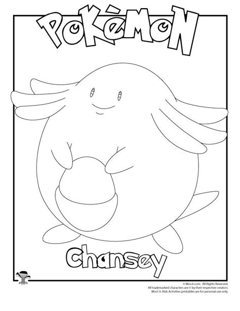 Chansey Coloring Page Woo Jr Kids Activities Pokemon Coloring