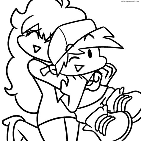 Friday Night Funkin Coloring Pages Boyfriend And Girlfriend Coloring