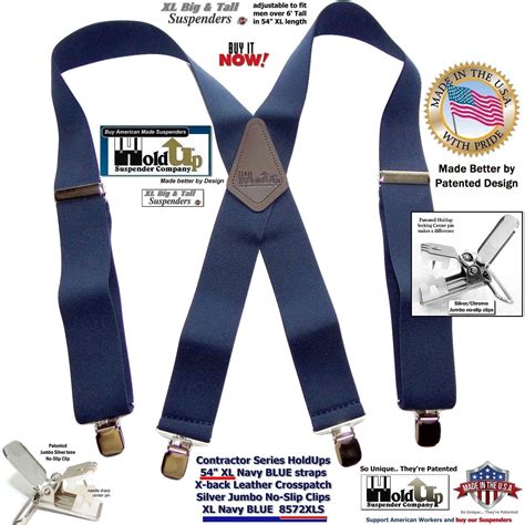 Holdup Suspender Holdup Suspender Company Extra Long Xl Navy Blue