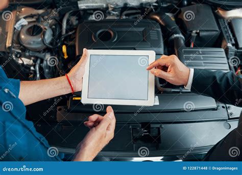Car Diagnostics Stock Photo Image Of Pointing Client 122871448