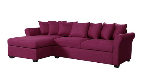 Large Purple Sectional Sofa L Shape Couch Plum Sofa With Left Facing