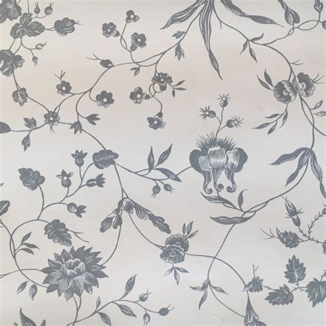 Motif Vintage Wallpaper Grey Toile Floral Vines Etsy