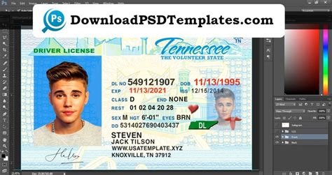 Tennessee Drivers License Psd Tn Driving License Template Drivers