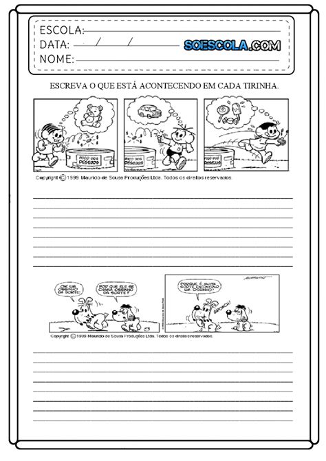 Produção Com Tirinhas De Texto Atividades Para Imprimir SÓ Escola