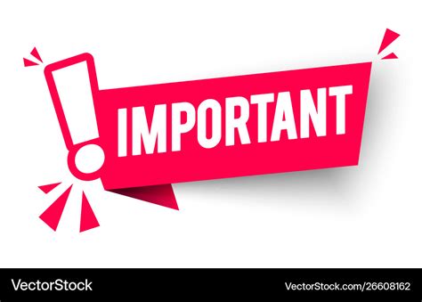 Red Banner Important With Exclamation Mark Vector Image