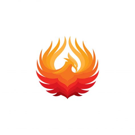 Bird logo phoenix illustrations & vectors. Phoenix fire bird logo template | Premium Vector