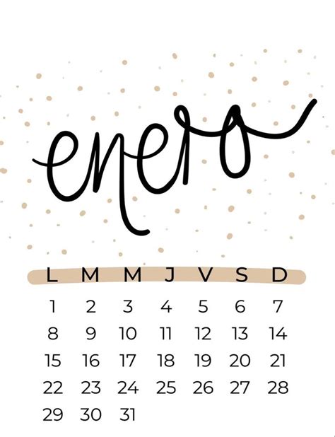 Plantilla De Calendario Para Imprimir Enero