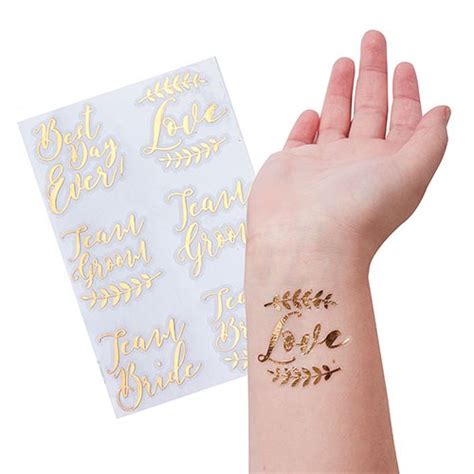 Rose Gold Bachelorette Party Temporary Tattoos Wedding