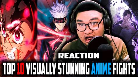 Top 10 Visually Stunning Anime Fights Reaction Youtube