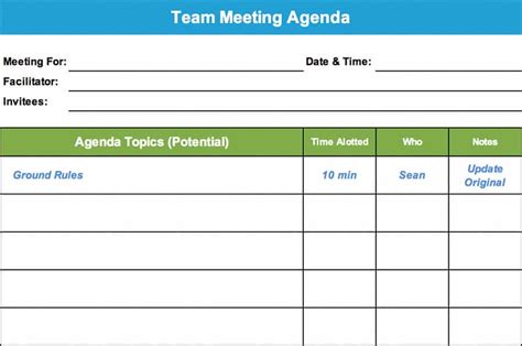 Team Meeting Agenda GoLeanSixSigma Com