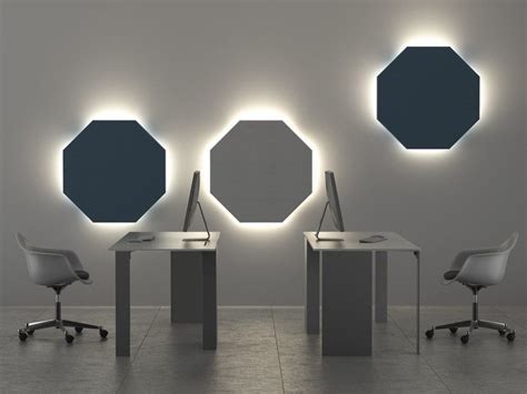 Acoustic wall panels by petac ®. Felt Decorative acoustic panel with Integrated Lighting in 2020 | Acoustic wall panels ...