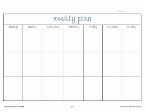 5 Day Schedule Template New 5 Day Weekly Calendar Printable Weekly