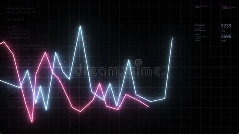 Moving Lines Charts With Business Numbers Motion Neon Chart Lines