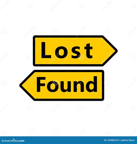 Lost And Found Sign Stock Vector Illustration Of Arrow 142486018
