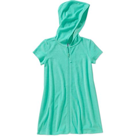 Op Girls Terry Hooded Swimsuit Cover Up Aqua Size Small 45 Ebay