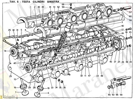 005 Cylinder Head Left Parts Diagram For Ferrari 365 Gtc4 Maranello