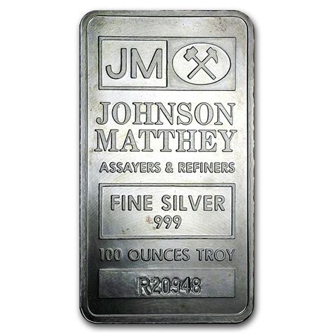 Buy 100 Oz Silver Bar Johnson Matthey Pressed Wbox And Serial S
