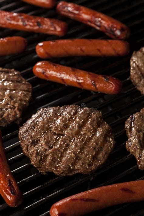 Hamburgers And Hot Dogs On The Grill Stock Photo Image 41983662