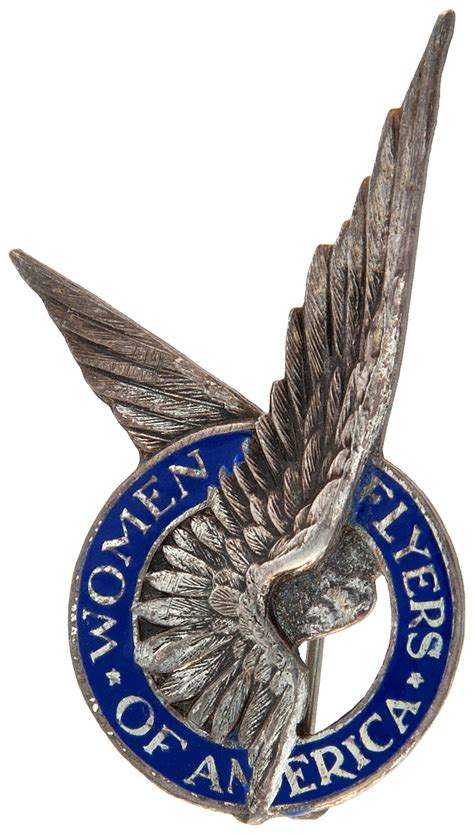 Hakes Rare Sterling Pin Designating Women Flyers Of America