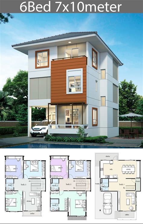 5 Ideas Home Design Plan 7x10m House Plan Map