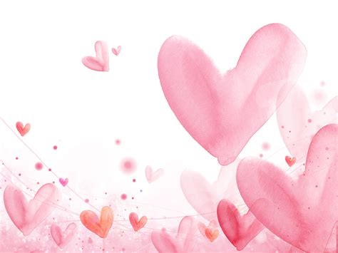 Pink Love Valentine Heart Background Heart Background Watercolor