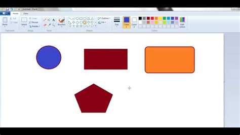How To Fill Colours In Different Shapes In Ms Paint Youtube