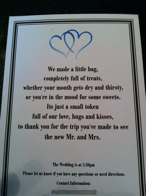 Well you're about to become a lot better acquainted…. Wedding Hotel Guest Gift Bag Poem | Wedding Ideas