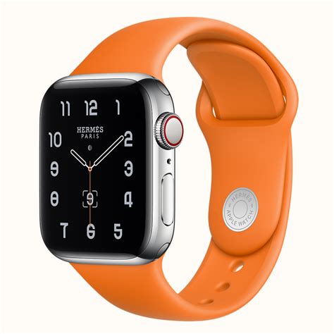 Hermes Orange Sport Band 45mm Ml For Apple Watch Zadigg