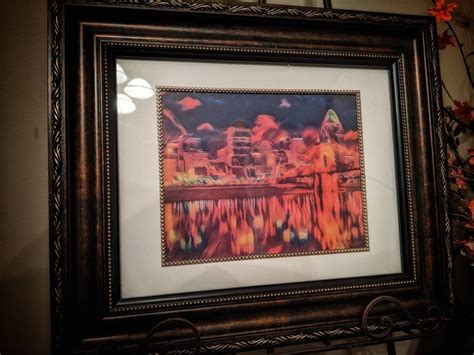 Cincinnati Skyline Abstract Framed Art Painting Print Rare Framed Cincy