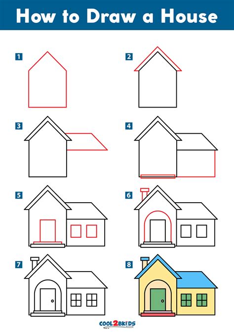 How To Draw A House Step By Step With Pictures Design Talk