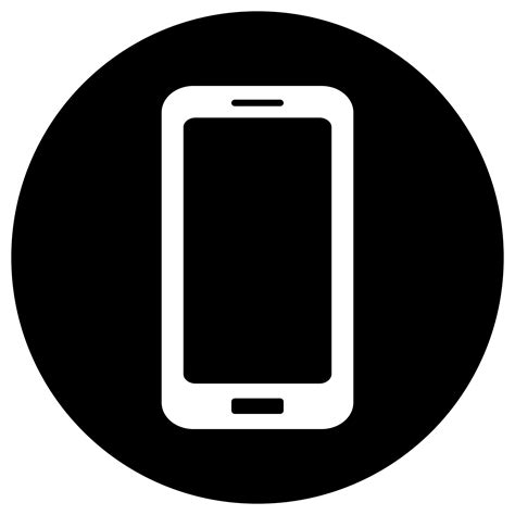 Clipart Mobile Icon White On Black