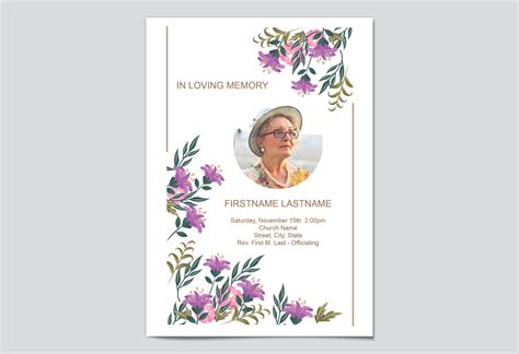 Free Editable Funeral Program Templates My Wonderful Life