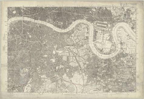 1872 Map Of South East London Ordnance Survey 110560 Scale 90 X