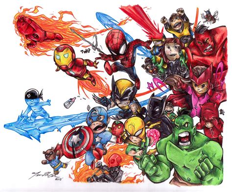 Baby Avengers Inked And Colored By Troach31282 On Deviantart