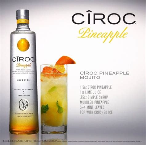 Break out of the box with these moscow mules, punches, slushies, and more. Ciroc Pineapple Mojito | Pineapple vodka, Vodka drinks ...