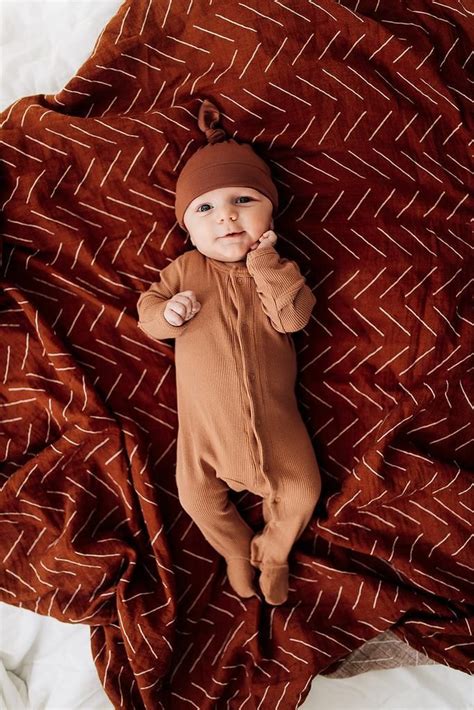 Rust Newborn Knot Hat Boho Baby Clothes Newborn Outfits Baby Boy