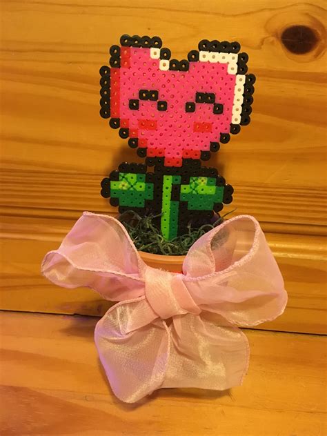 Perler Bead Heart Flower Valentines Day Mothers Day Diy Perler Bead