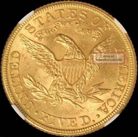 1881 5 Gold Liberty Cac And Ngc Ms63