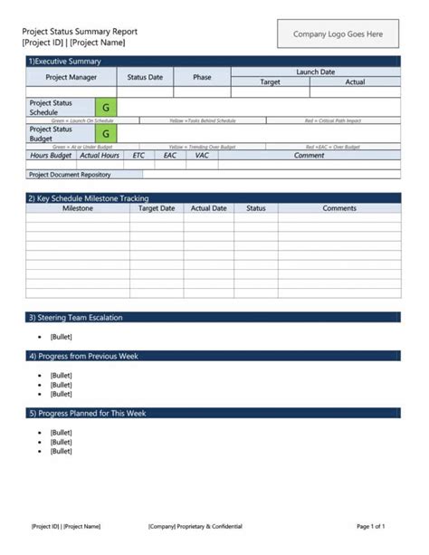40 Project Status Report Templates Word Excel Ppt Inside