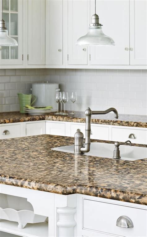Brown bar chairs and white lightings. Give a #white #kitchen some visual texture with a #subway ...