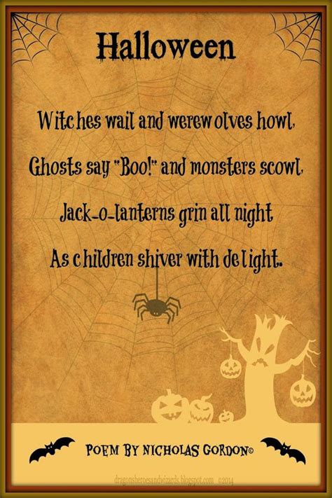 Halloween Poem By Nicholas Gordon A Child Halloween And Children