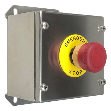 Stainless Steel Illuminated Emergency Stop Button Assembly Tro Pacific