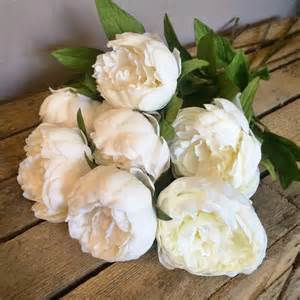 Louiesya artificial flowers fake silk peony flower bouquet floral plants decor for home garden wedding party decor decoration (champagne cream). Classic Off White Peonies - Bunch of 7 - Heavenly Homes ...
