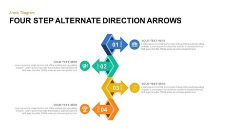 4 Step Alternate Direction Arrows Powerpoint Template And Keynote