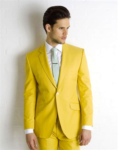 Cotton Yellow Suit From Marc Wallace Uk
