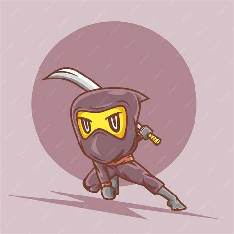 Premium Vector Cute Ninja Cartoon Character Illustration