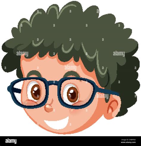 Face Of Cute Nerdy Boy Illustration Stock Vector Image And Art Alamy
