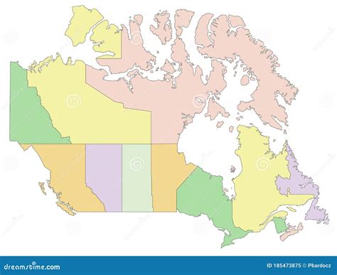 Canada Highly Detailed Editable Political Map Stock Vector Image Images