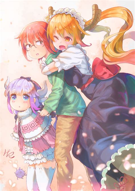 Miss kobayashi's dragon maid is a japanese manga series written and illustrated by coolkyousinnjya. Fond d'écran : Kobayashi san Chi no Maid Dragon, Filles ...